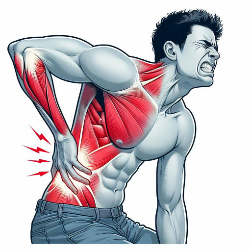 person experiencing a back muscle spasm