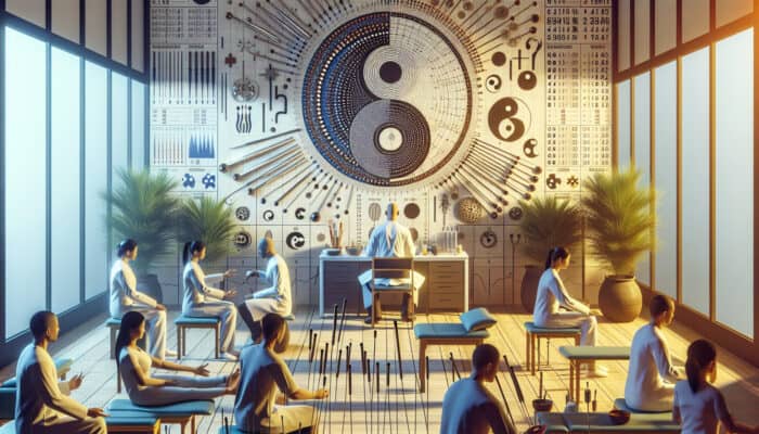 Acupuncture for Weight Management: A modern UK acupuncture clinic integrating ancient Chinese and Western medical practices in a serene setting.